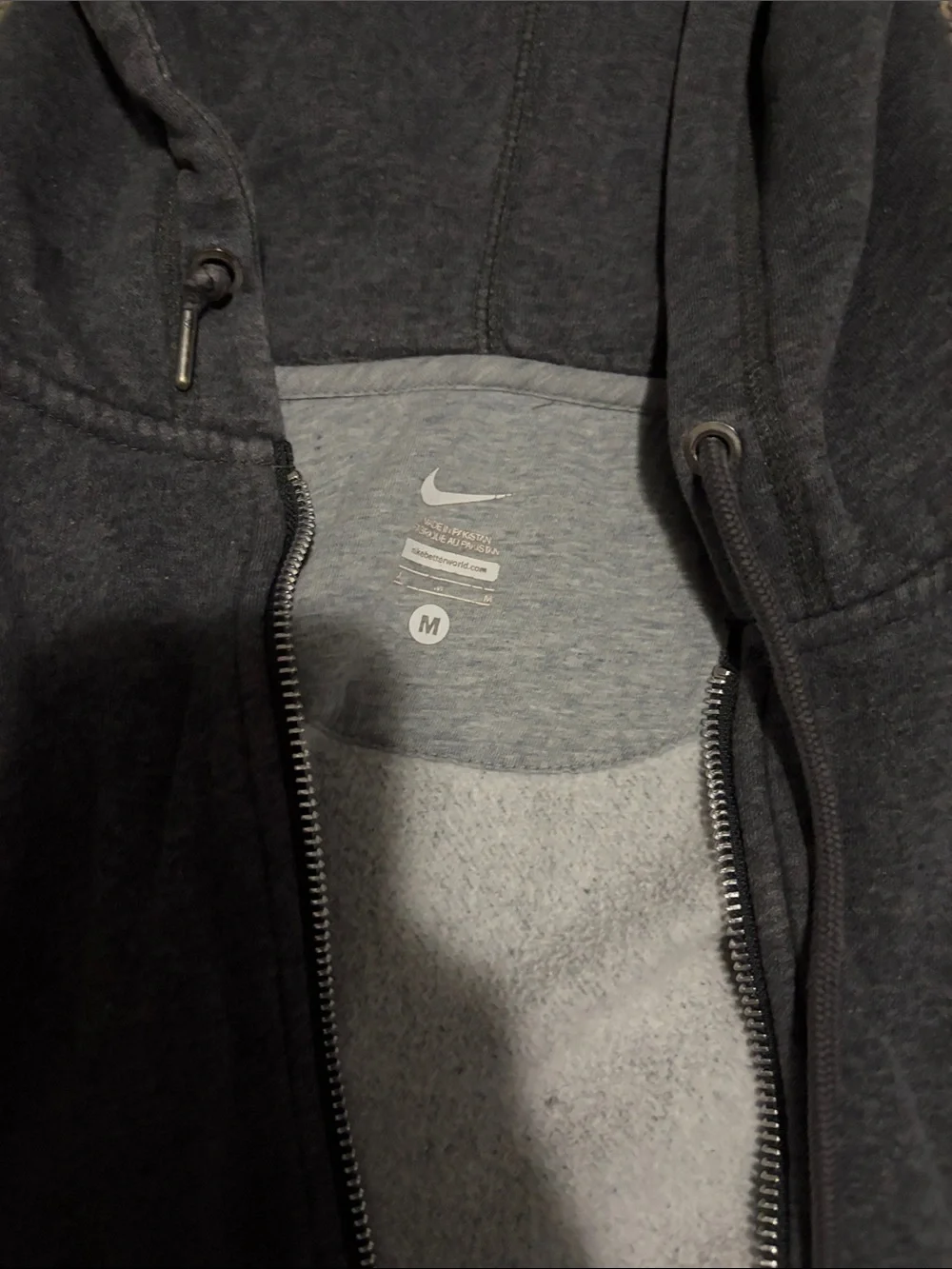 Nike Charcoal Gray Zip-Up Hooded Sweatshirt